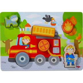 Puzzle en bois - Camion de pompier